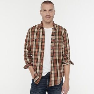 J CREW Midweight flannel workshirt in plaid Sz Slim Medium Men’s